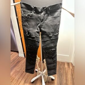 Kayden K - dark grey skinny Jeans with fashion holes.